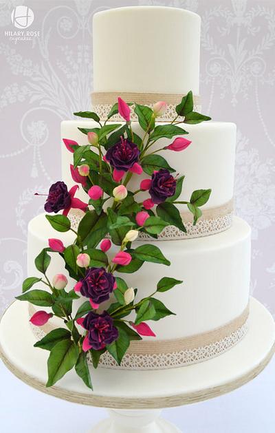 Fuchsias in bloom - Cake by Hilary Rose Cupcakes