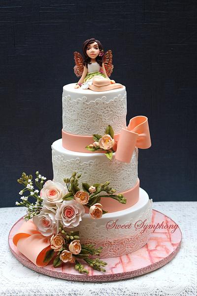 Peach and cream ! - Cake by Sweet Symphony