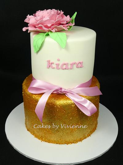 Gold Glitter Birthday Cake - Cake by Cakes by Vivienne