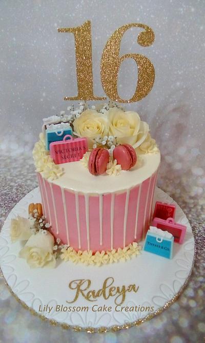Gold Glitter 16th Cake - Cake by Lily Blossom Cake Creations