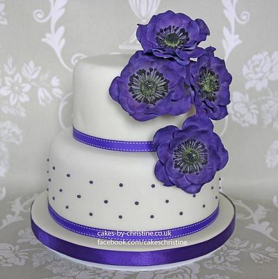 Purple Anemone Cake - Cake by Cakes by Christine