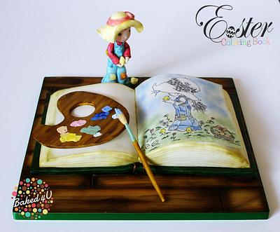 Vintage Colouring Book - Easter Colouring Book Collaboration  - Cake by Baked4U