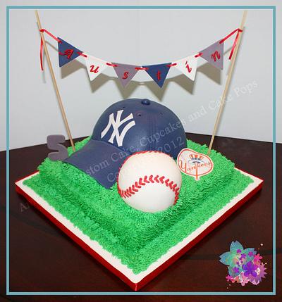 NY Yankees Groom's Cake - Decorated Cake by Bethany - CakesDecor