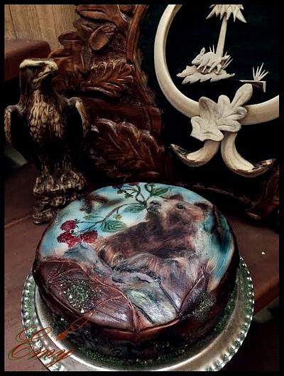 Painted Bear Cake / Hunter Cake - Cake by EmyCakeDesign