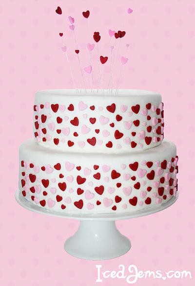 Hearts Cake - Cake by IcedJems