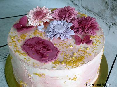 Gerbera Daisy Cake - Cake by Dina - Paper and Sugar