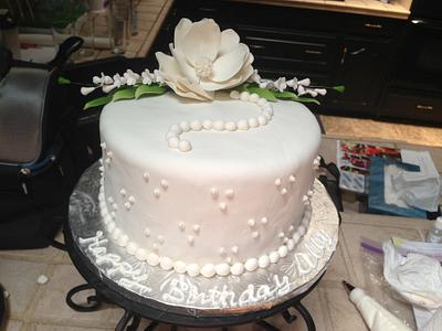 Vintage Magnolia Birthday Cake - Cake by Jessica