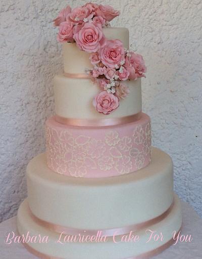 Rose wedding cake - Cake by barbara lauricella