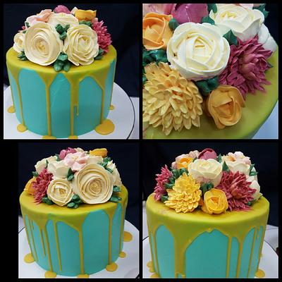Buttercream Flowers - Cake by annmiranda