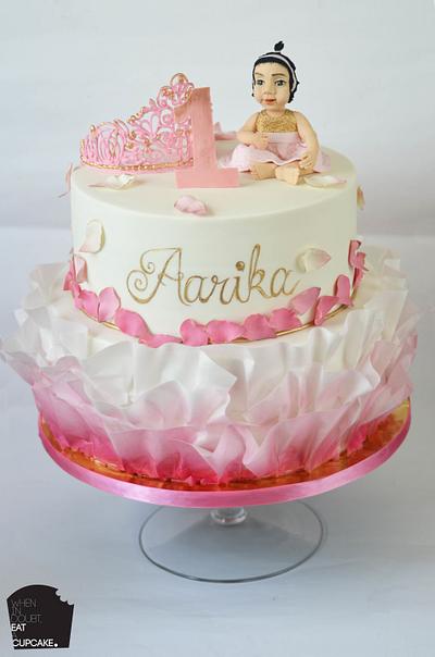 Pink ombre ruffle cake  - Cake by Sahar Latheef