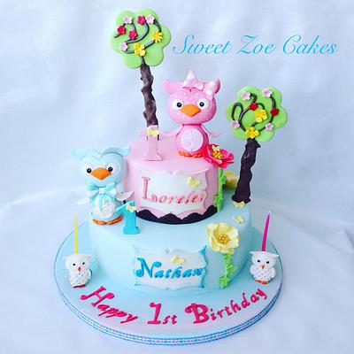 Baby Owls Cake - Cake by Dimitra Mylona - Sweet Zoe Cakes