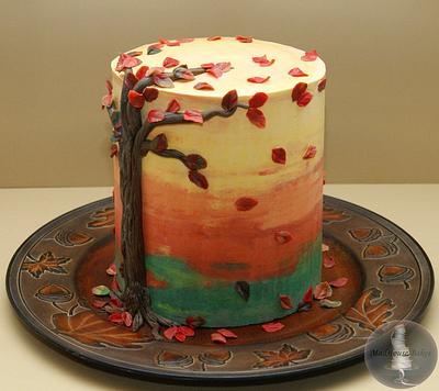 Falling Leaves Cake for Autumn  - Cake by Tonya Alvey - MadHouse Bakes