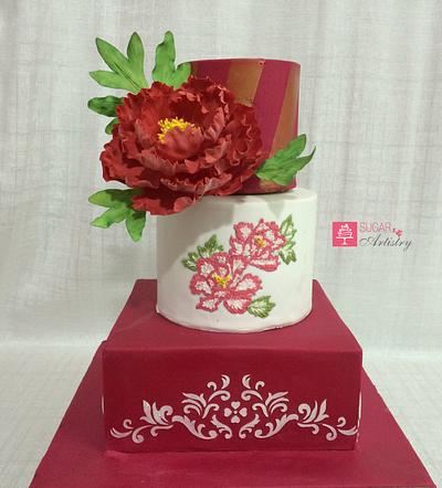 Fuchsia Wedding Cake - Cake by D Sugar Artistry - cake art with Shabana