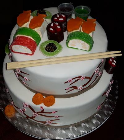 Sushi cake. - Cake by Pluympjescake