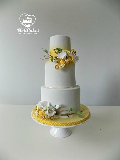 Yellow wedding  - Cake by MOLI Cakes