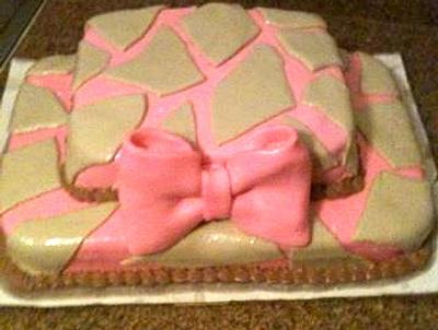 pink giraffe print fondant  - Cake by Samantha Corey