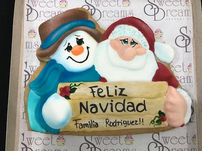 Snowman and Santa Claus - Cake by Rosa Cardeña