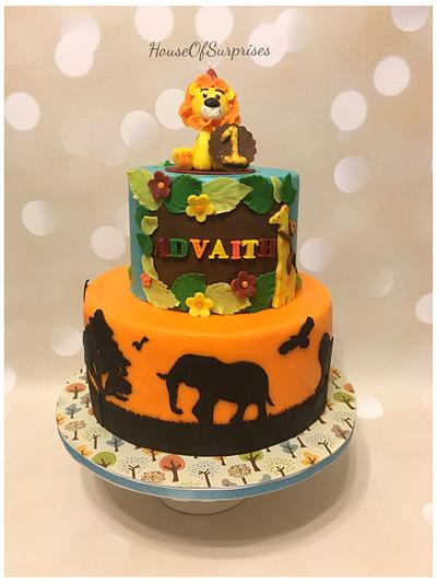 Safari theme first birthday cake  - Cake by Shikha
