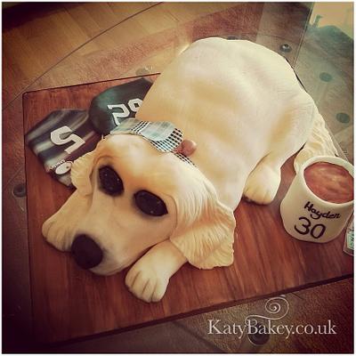 Golden Retriever puppy cake  - Cake by Katy Davies
