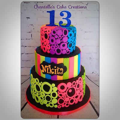 Funky Neon - Cake by Chantelle's Cake Creations