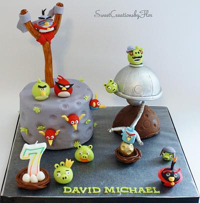 Angry Birds (In Space) Cake for my son's 7th Birthday - Cake by SweetCreationsbyFlor
