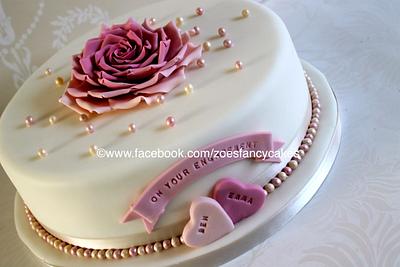 Rose engagement cake - Cake by Zoe's Fancy Cakes