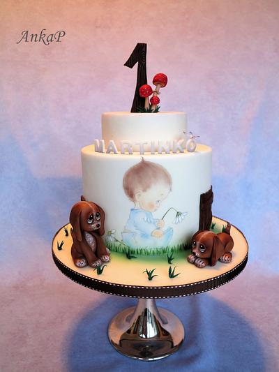 Baby boy with dogs - Cake by AnkaP
