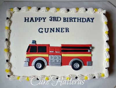 A Fire Truck for Gunner - Cake by Donna Tokazowski- Cake Hatteras, Martinsburg WV