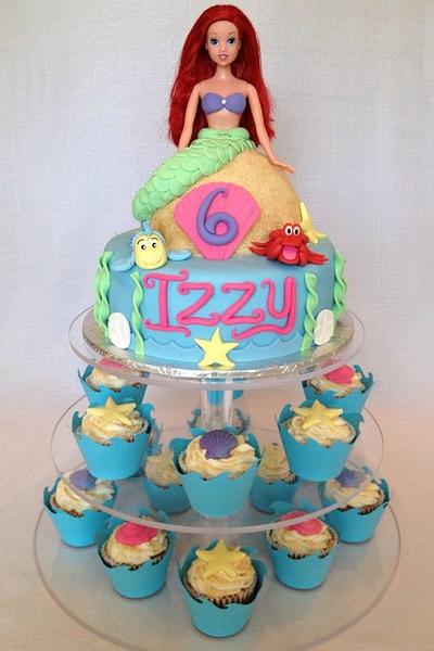 Little Mermaid Cake and Cupcakes - Cake by Dakota's Custom Confections