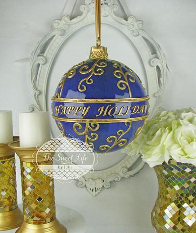 Happy Holidays Scroll Hanging Ornament Cake - Cake by Julie Tenlen