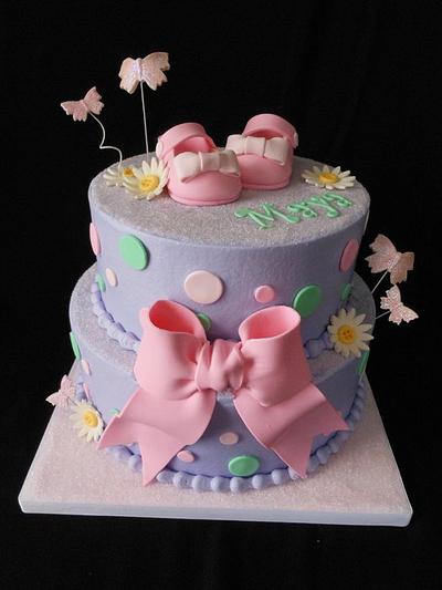 Pink and Purple buttercream baby shower cake - Cake by Teresa Cunha