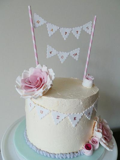 Bunting Birthday cake - Cake by Helen Ward