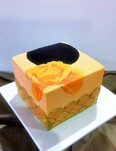 Painted peony cake - Cake by WLis