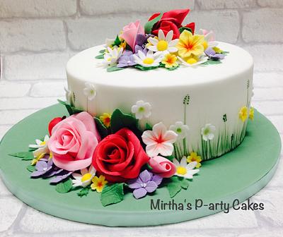 Spring flowers cake - Cake by Mirtha's P-arty Cakes