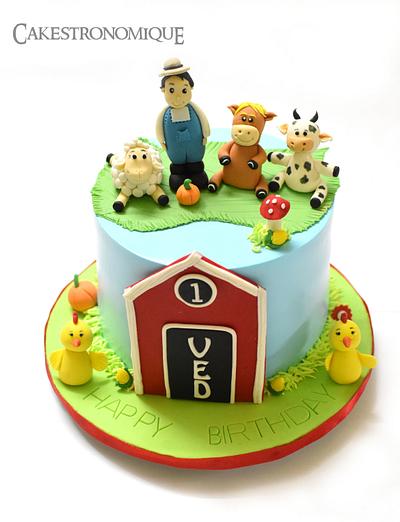Farm themed whipped cream frosted cake - Cake by Thasni mariyam wahid