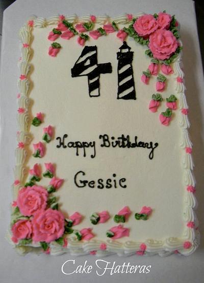 41st Birthday, OBX style - Cake by Donna Tokazowski- Cake Hatteras, Martinsburg WV