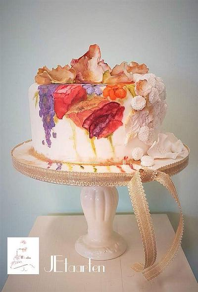 Bursting colours wedding cake for Spring is in the air collab.  - Cake by Judith-JEtaarten