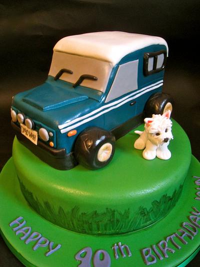 Land Rover & Westie - Cake by Kirstycakes