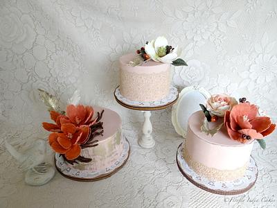 The Misses Peach & Coral. - Cake by Firefly India by Pavani Kaur