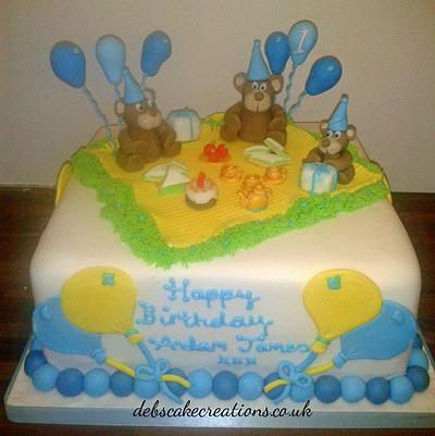 Teddy Bears Balloon Party - Cake by debscakecreations