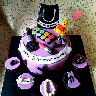 shopaholic cake and cupcakes - Cake by sugarBliss