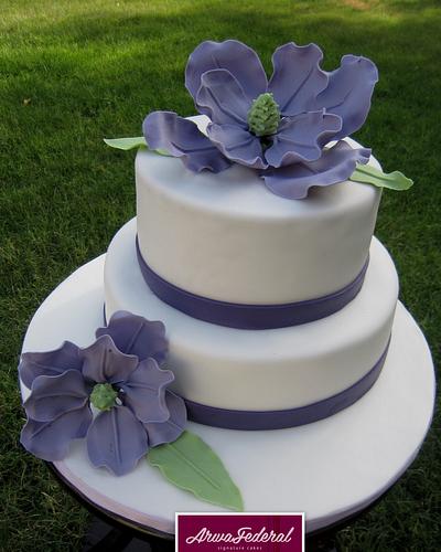 Purple Magnolias - Cake by Arwa