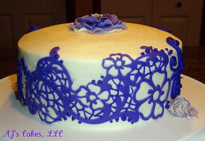 Purple Lace and Flower Cake - Cake by Amanda Reinsbach