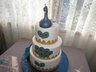 Peacock cake - Cake by Wedding Cakes Gold Coast
