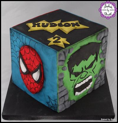Superhero Cube - Cake by BakedbyBeth