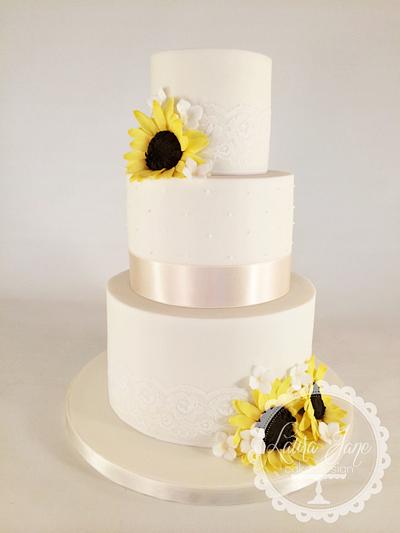 Sunflower Wedding Cake - Cake by Laura Davis