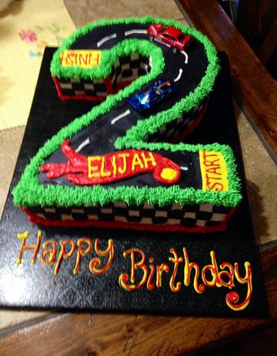 Number 2 Hot Wheels cake - Cake by beth78148