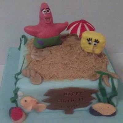 Patrick and Spongebob Beach Cake - Cake by givethemcake