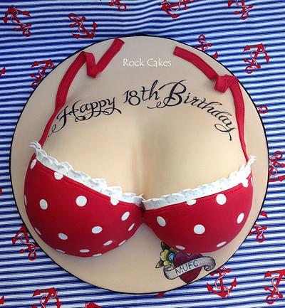 Bra, boobs and tattoos - Cake by RockCakes