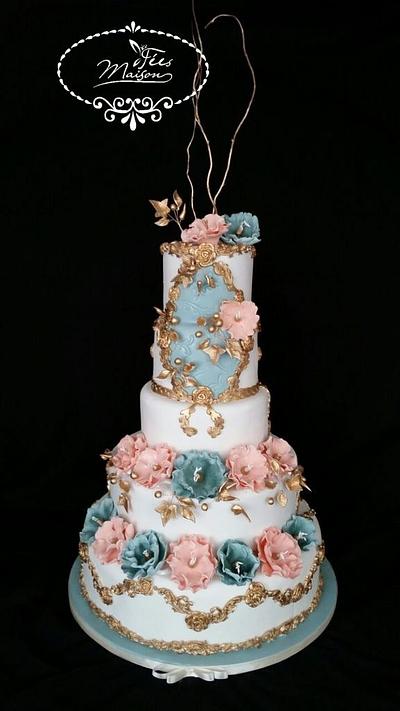 A floral wedding cake - Cake by Fées Maison (AHMADI)